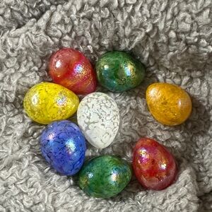Colorful Blown Glass Marble Eggs